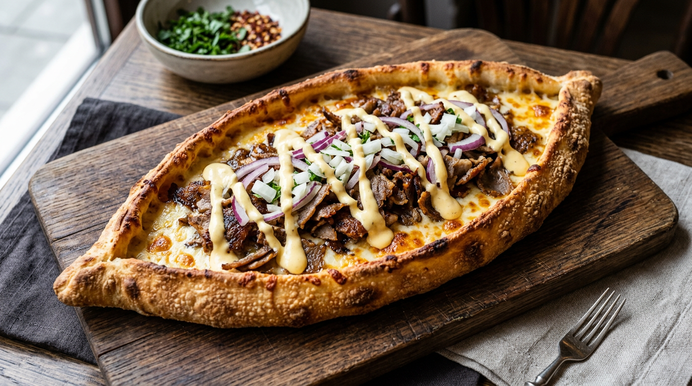 Pide mit Kebapfleisch