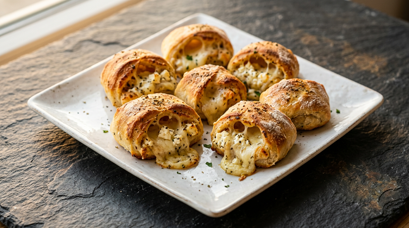 Pizzabrötchen mit Käse und Weichkäse